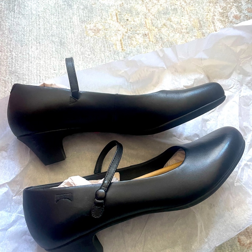 Women’s Black Leather Mary-Jane Heel - Helena CAMPER Size EU 42 / 11 USA